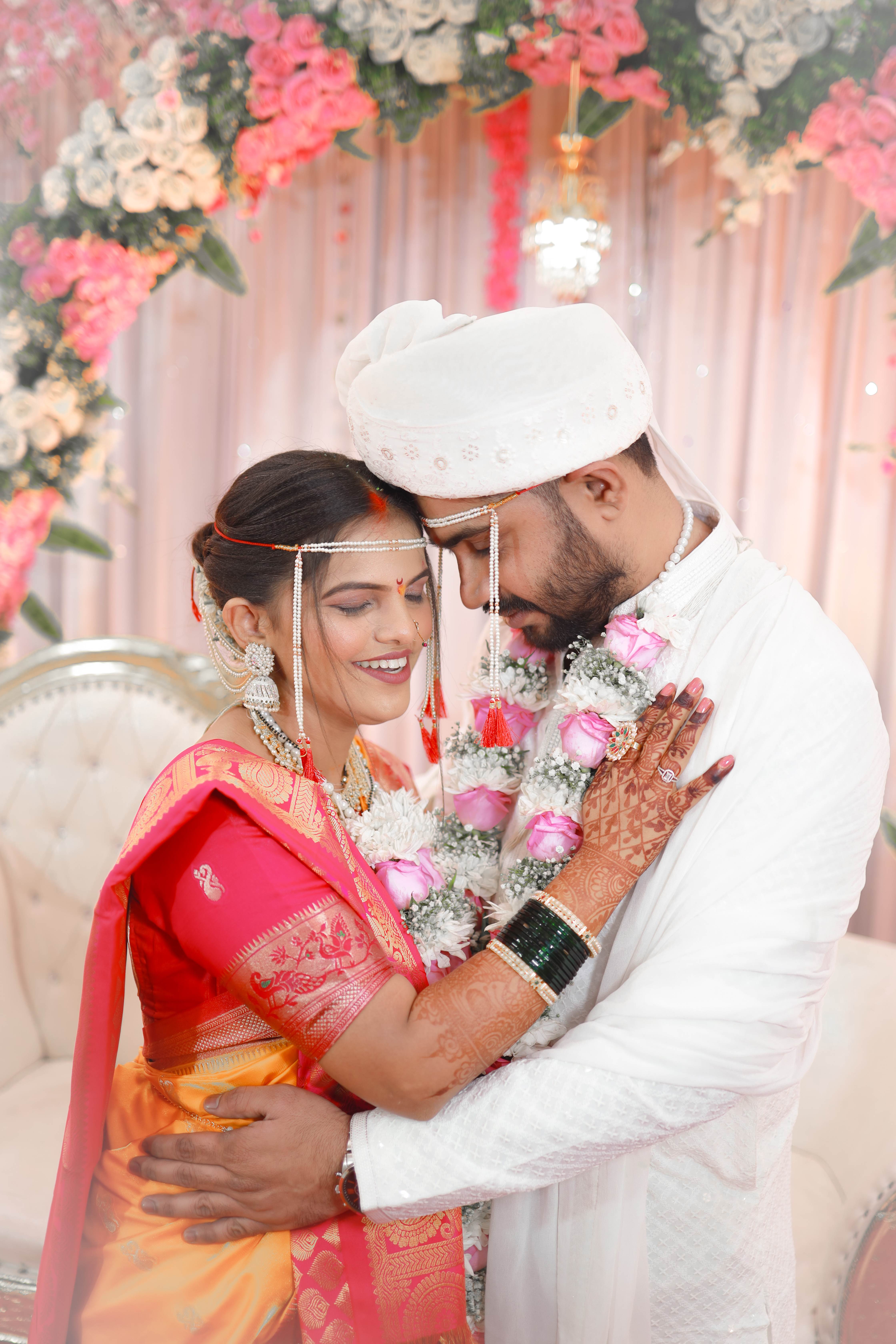 Candid wedding ceremony couple intimate moment